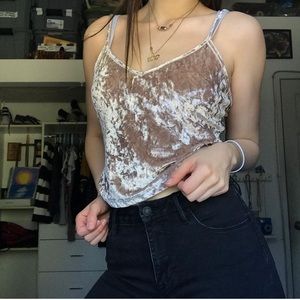 Medium peach velvet tank top